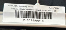 Load image into Gallery viewer, Calvin Klein Womens Black Pleated Front Stretch Straight Leg Ankle Pants Size 10
