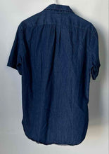 Load image into Gallery viewer, Michael Kors Womens Blue Short Sleeve Slim Fit Collared Button-Up Shirt Size M

