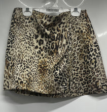 Load image into Gallery viewer, Zara Womens Brown Black Animal Print Side Zip Stretch A-Line Skirt Size Medium
