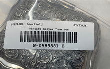 Load image into Gallery viewer, Vintage Silver-Tone Swirl Engraved Hinged Lock Lined Square Shape Jewelry Box
