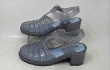 Load image into Gallery viewer, Melissa Womens Possession Blue Clear Glitter Block Heel Fisherman Sandals Size 8
