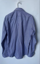 Load image into Gallery viewer, Hugo Boss Mens Blue White Printed Long Sleeve Regular Fit Dress Shirt Size 15.5
