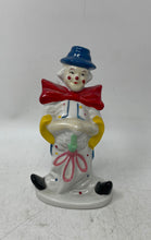 Load image into Gallery viewer, Vintage Porcelain Ceramic Blue Hat And Red Bow Hobo Clown Statue Figurine
