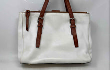 Load image into Gallery viewer, Dooney &amp; Bourke Womens Beige Brown Leather Bottom Studs Medium Satchel Bag
