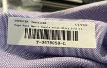 Load image into Gallery viewer, Hugo Boss Mens Purple Printed Sharp Fit Long Sleeve Collared Dress Shirt Sz 16.5

