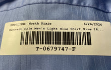 Load image into Gallery viewer, Kenneth Cole Mens Light Blue Regular Fit Wrinkle Free Dress Shirt Size 16 1/2
