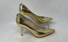 Load image into Gallery viewer, Michael Kors Womens Elisa Gold-Tone Leather Slip-On Stiletto Pump Heels Size 8 M
