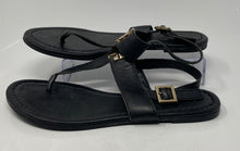 Load image into Gallery viewer, Authentic Tory Burch Womens Eleanor Black Thong Sandals Size 9M Damaged Worn
