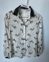 Load image into Gallery viewer, Zara Basic Womens Beige Animal Print Long Sleeve Collared Button-Up Shirt Sz XS
