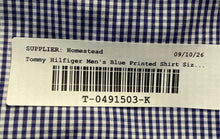 Load image into Gallery viewer, Tommy Hilfiger Mens Blue Gingham Printed Long Sleeve Dress Shirt Size XL
