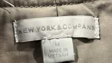 Load image into Gallery viewer, New York &amp; Company Womens Gray Collared Ruffle Button Front Jacket Size Medium
