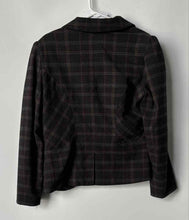 Load image into Gallery viewer, Sharagano Signature Womens Gray Check Long Sleeve Two-Button Blazer Size L
