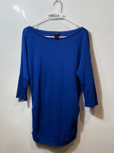 Load image into Gallery viewer, Ann Taylor Womens Blue 3/4 Sleeve Pullover Tunic Blouse Top Size Medium
