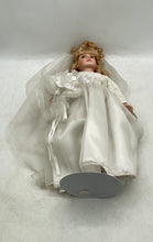 Load image into Gallery viewer, Collector's Choice Bride Wedding Gown Veil Blonde Hair Flowers Porcelain Doll
