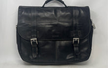 Load image into Gallery viewer, Kenneth Cole Reaction Mens Black Leather Flap Over Lined Laptop Messenger Bag
