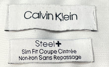 Load image into Gallery viewer, Calvin Klein Mens White Steel+ Slim Fit Non-Iron Dress Shirt Size 15 32/33 M
