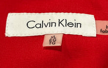 Load image into Gallery viewer, Calvin Klein Womens Red Sleeveless Collarless Back Zipper Blouse Top Size XL
