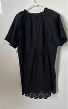 Load image into Gallery viewer, Old Navy Womens Black Cotton Ruffle Split Neck Mini Swing Dress Size XS With Tag
