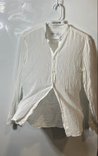 Load image into Gallery viewer, Zara Mens White Cotton Mandarin Collar Long Sleeve Button-Up Shirt Size Small
