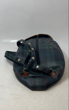 Load image into Gallery viewer, Lapierre By Lafuma Womens Dark Green Plaid Leather Top Handle Backpack
