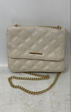 Load image into Gallery viewer, Aldo Womens Beige Leather Chain Strap Quilted Flap Shoulder Crossbody Handbag
