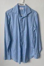 Load image into Gallery viewer, Calvin Klein Mens Blue Slim Fit Stretch Wrinkle Free Button-Up Shirt Size M
