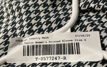 Load image into Gallery viewer, Ann Taylor Womens Black White Houndstooth Print Button Front Blouse Top Size S
