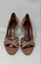 Load image into Gallery viewer, Nine West Womens Pink Leather Open Toe Slip-On Stiletto Pump Heels Size 7M
