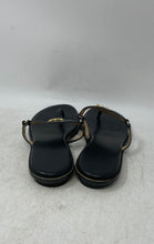 Load image into Gallery viewer, Michael Kors Womens Black Logo Emblem T-Strap Flat Thong Sandals Size 7M
