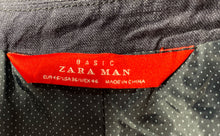 Load image into Gallery viewer, Zara Mens Blue Linen Long Sleeve Notch Lapel Two-Button Blazer Jacket Size 36
