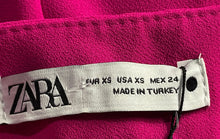 Load image into Gallery viewer, Zara Womens Pink Flat Front Straight Leg Side Zip Trouser Pants Size XS
