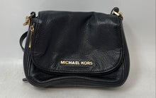 Load image into Gallery viewer, Michael Kors Womens Bedford Black Pebbled Leather Adjustable Strap Crossbody Bag
