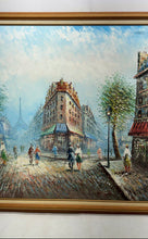 Load image into Gallery viewer, Vintage Parisian Street Scene Framed Art Painting Signed By Caroline Burnett
