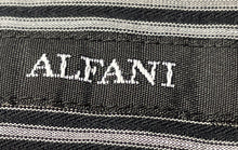 Load image into Gallery viewer, Alfani Mens Black White Striped Print Long Sleeve Collared Dress Shirt Size M
