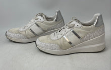 Load image into Gallery viewer, Michael Kors Womens Mabel Mixed Media White Silver Sneakers Shoes Size 8.5 M
