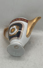 Load image into Gallery viewer, Vintage R. Limoges White Gold Plated Ceramic Tableware Scroll Handle Teapot
