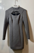 Load image into Gallery viewer, Guess Womens Gray Cut Out Long Sleeve Mock Neck Back Zip Sheath Dress Size XS
