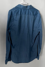 Load image into Gallery viewer, Express Mens Blue Slim Long Sleeve Collared Button-Up Shirt Size Medium
