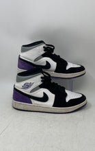 Load image into Gallery viewer, Nike Mens Air Jordan 1 Mid SE 852542-105 Purple Leather Sneaker Shoes Size 9
