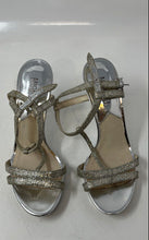 Load image into Gallery viewer, Michael Kors Womens Silver Open Toe Stiletto Ankle Strap Heels Size 6.5 M
