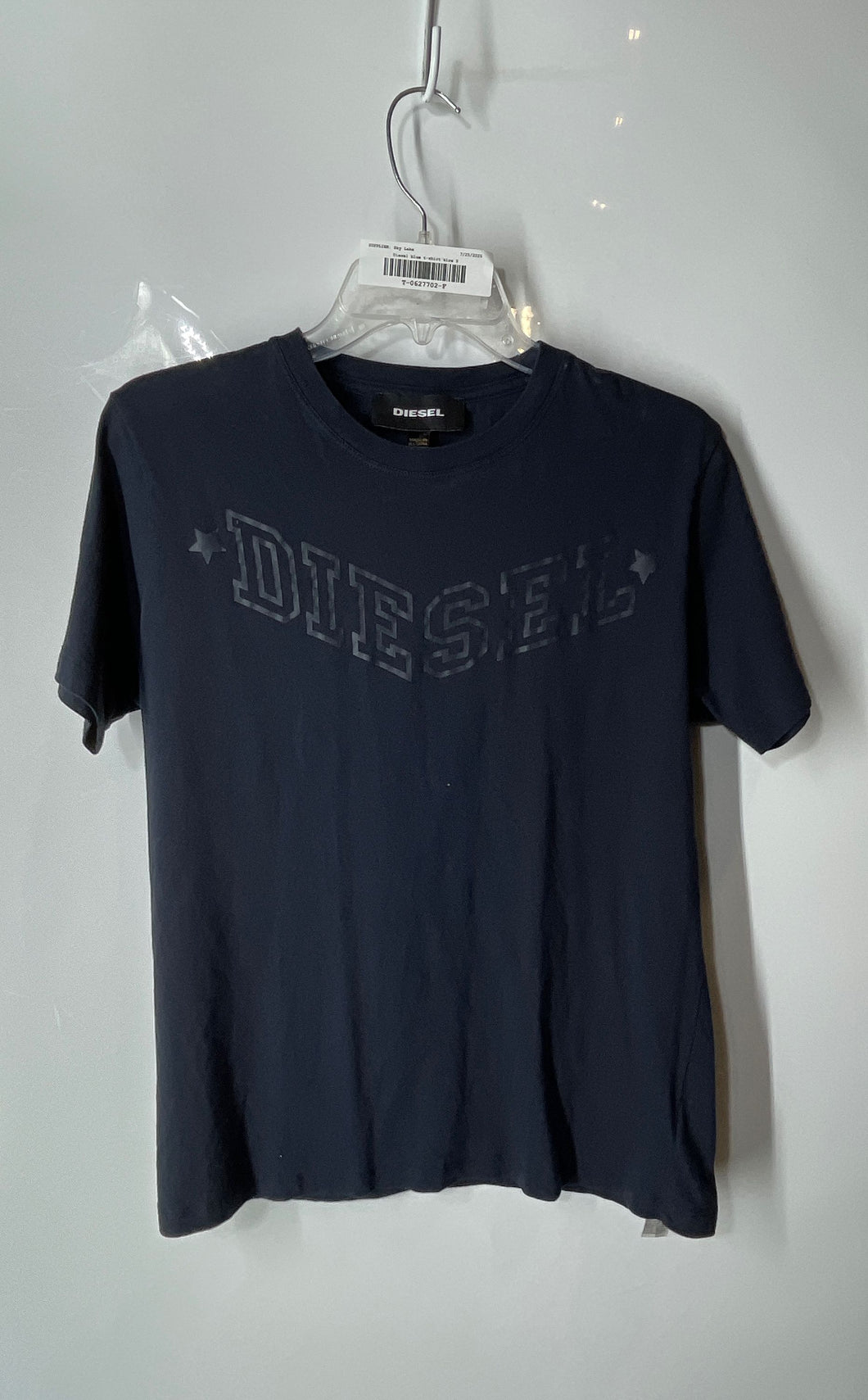 Diesel Mens Blue Cotton Short Sleeve Crew Neck Pullover Graphic T-Shirt Size S
