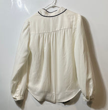 Load image into Gallery viewer, Ann Taylor Womens White And Black Neck Tie Long Sleeve Blouse Top Size XS
