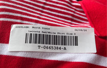 Load image into Gallery viewer, Lacoste Mens Red White Striped Cotton Short Sleeve Slim Fit Polo Shirt Size S
