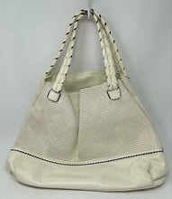 Load image into Gallery viewer, Authentic Plinio Visona Womens Cream Shoulder Tote Handbag Stained Damaged
