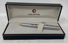 Load image into Gallery viewer, Sheaffer Silver-Tone Brushed Chrome With Gold-Tone Trim Ballpoint Pen With Case

