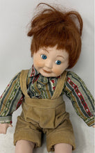 Load image into Gallery viewer, Brown Hair Blue Eyes Printed Shirt Corduroy Overalls Porcelain Doll Collection

