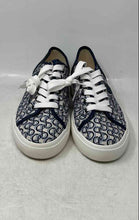 Load image into Gallery viewer, Sam &amp; Libby Womens Dina White Blue Printed Lace-Up Sneaker Shoes Size 10M
