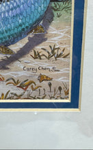 Load image into Gallery viewer, Carey Chen Ceramic Tile Mural Set Art Prints Taron Channel Fish Framed Set Of 2
