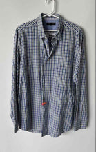 Load image into Gallery viewer, Banana Republic Mens Blue Plaid Cotton Slim Fit Collared Button-Up Shirt Size XL
