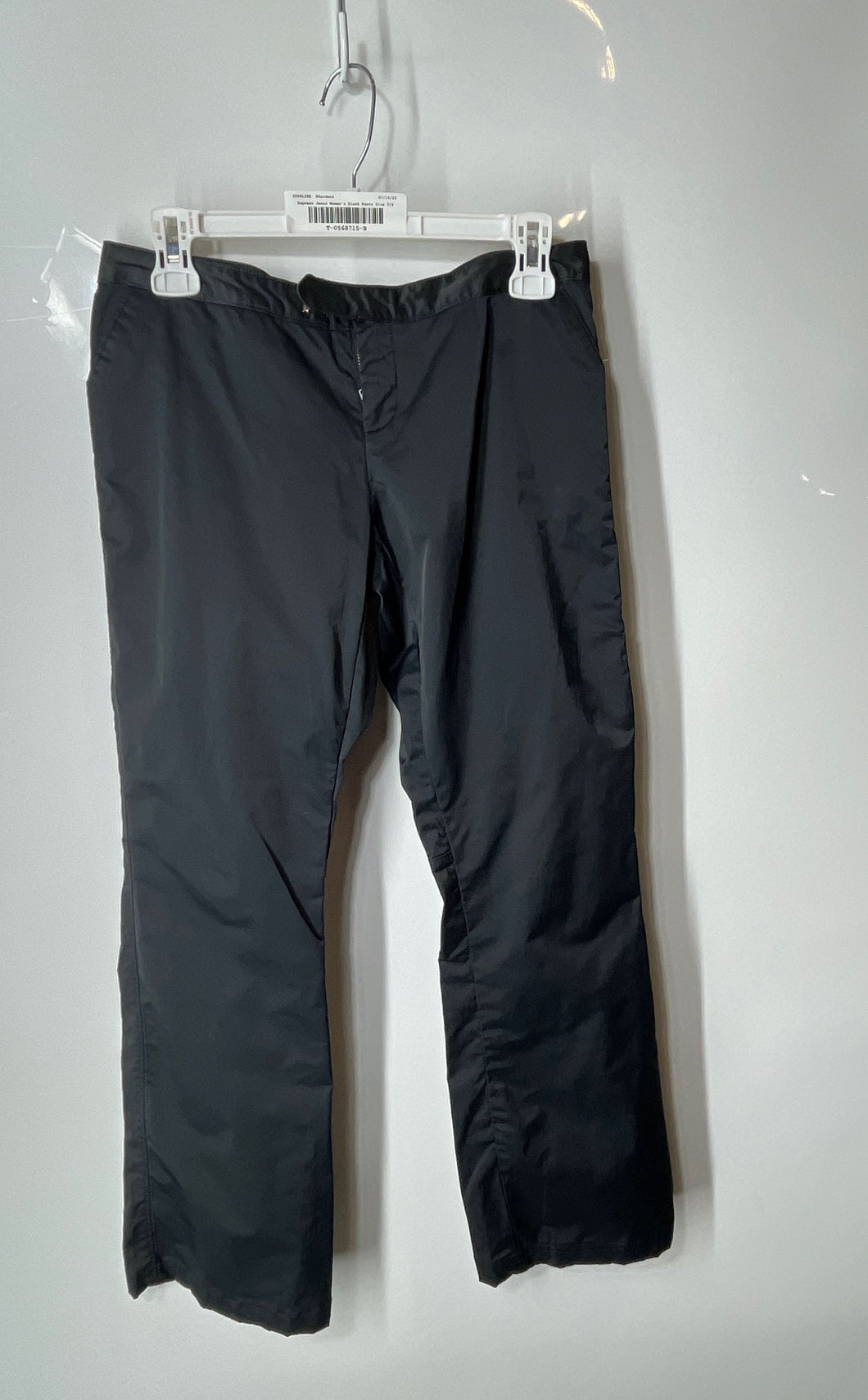 Express Jeans Mens Black Stretch Straight Leg Trouser Pants Size 3/4